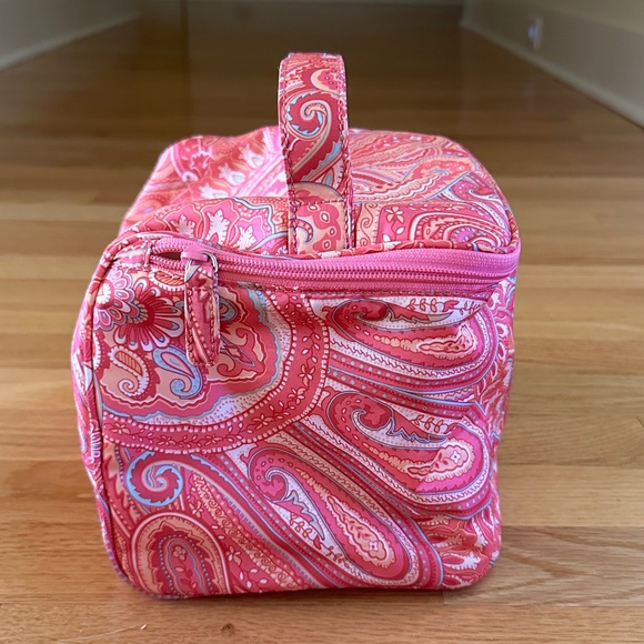 Lauren Ralph Lauren Cosmetic Case Travel Case Train Case Pink Paisley - Picture 2 of 15